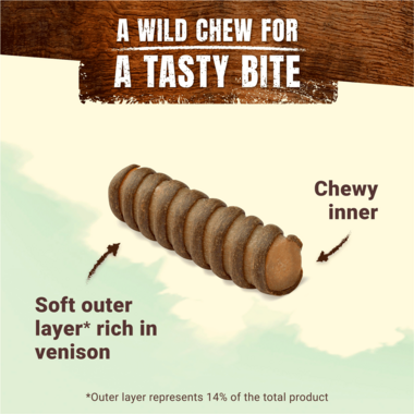 Adventuros Wild Chew Medium Venison Dog Treats - 2 Stick Pack