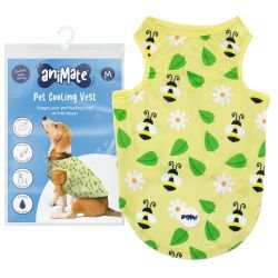 Animate Pet Cooling Vest, Bee Design, for dogs; prevents heat stress and dehydration.