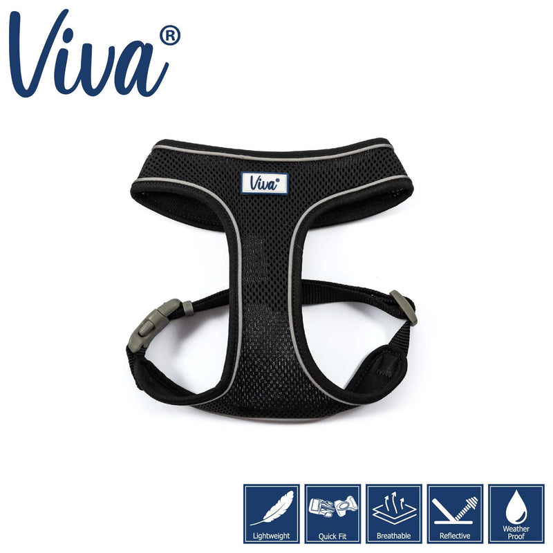 ANCOL Viva Comfort Dog Harness, lightweight breathable mesh with reflective strip, adjustable nylon straps.