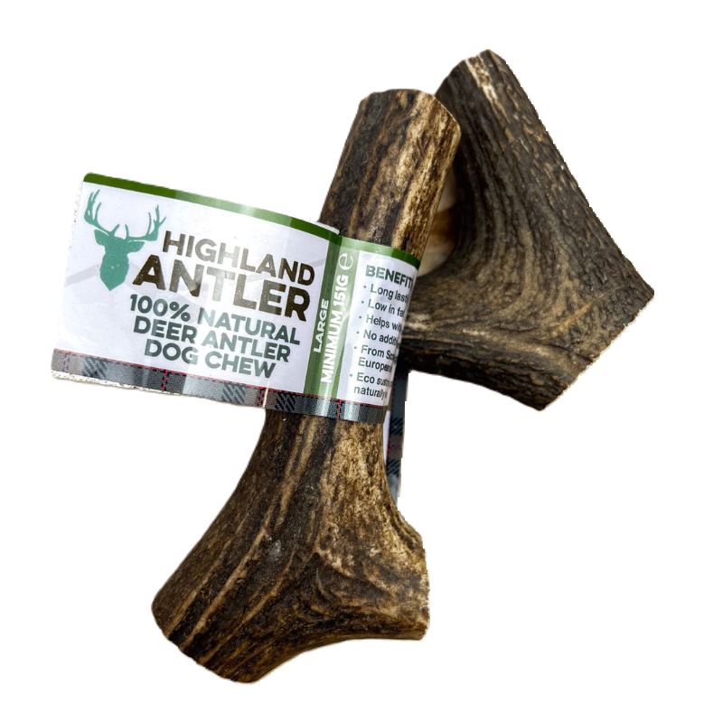 NOVA Dog Chew Highland Antler - Natural Deer Antler Chew for Dogs, Promotes Dental Health, Nutrient-Rich.