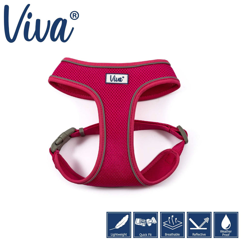 ANCOL VIVA COMFORT DOG HARNESS in pink with lightweight, breathable mesh and reflective strip.