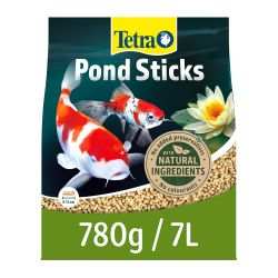 Tetra Pond Sticks Bonus Pack, premium fish food with natural ingredients, 780g packaging.