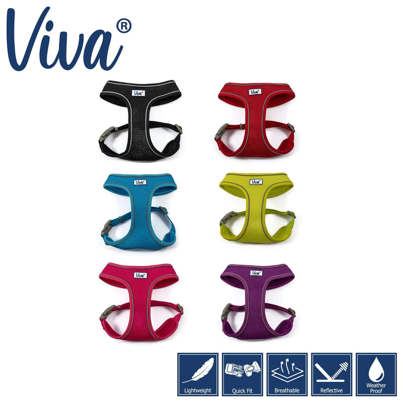 ANCOL VIVA COMFORT DOG HARNESS in assorted colors with reflective strips and breathable mesh.