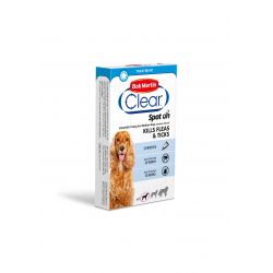 Bob Martin Flea Clear Spot On Solution for Dogs - 3 Pipette Pack, flea and tick treatment, up to 8 weeks protection.