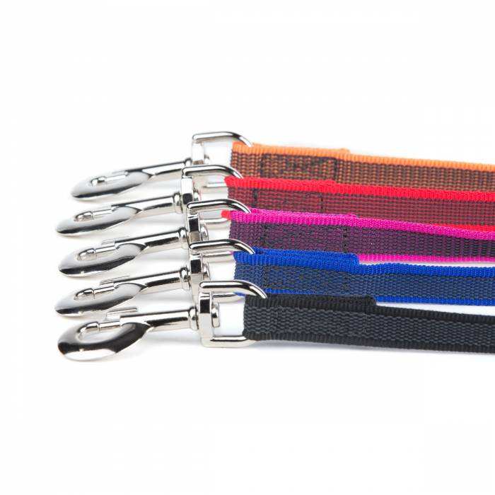 Julius K9 Colour & Gray® Super Grip Dog Leads in various colors with secure carabiners.