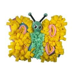 Coolpet Butterfly Snuffle Mat for pet enrichment with felt loops and treat pockets.