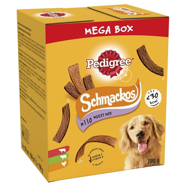 Pedigree Schmackos variety pack dog treats, 110 multi-pack with beef, lamb, and poultry flavors, ideal for training and rewarding dogs.