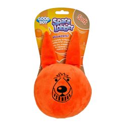 Good Boy Space Lobber Soft orange dog toy with ergonomic grab handles.