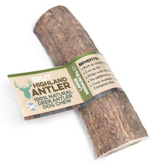 NOVA Dog Chew Highland Antler, natural deer antler for dogs, long-lasting, promotes dental health, nutrient-rich, odorless.